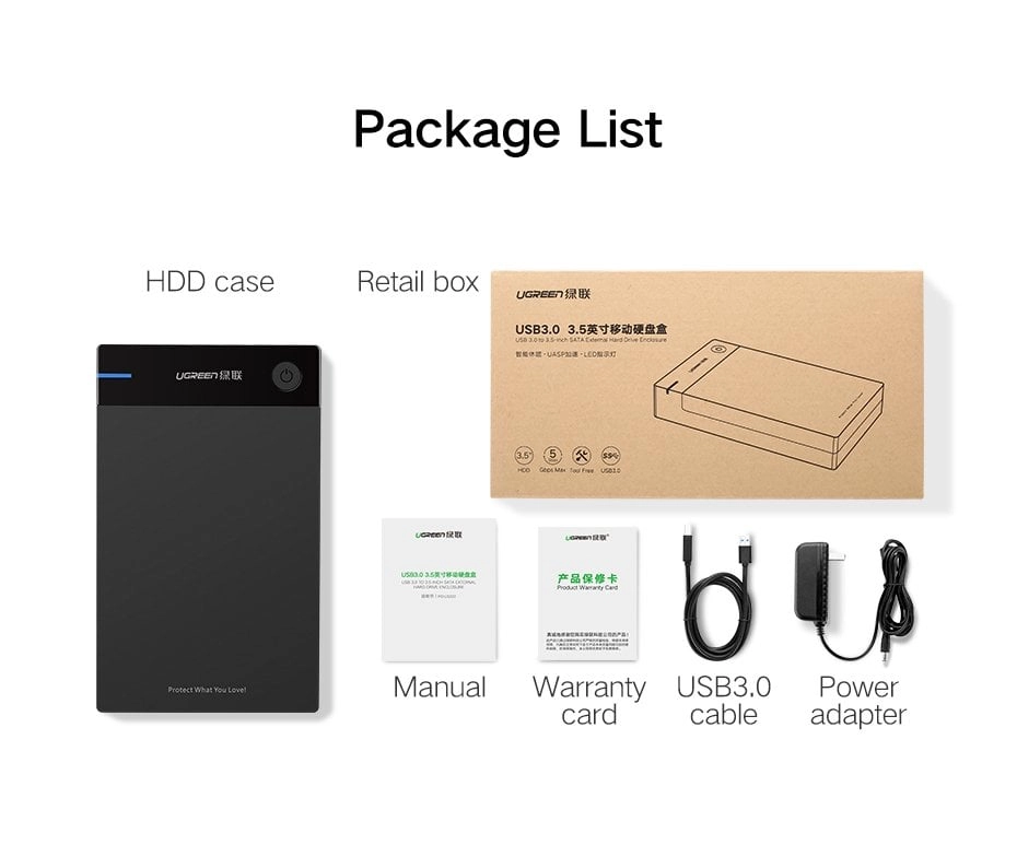 Зовнішня кишеня для HDD UGREEN - зображення 2
