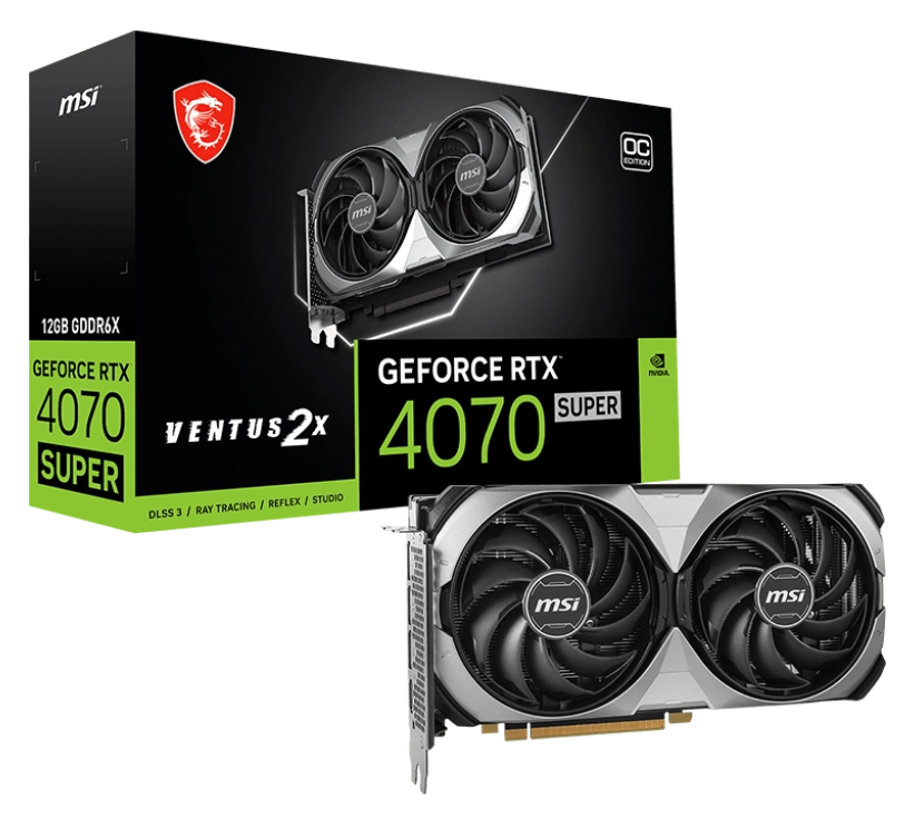 Відеокарта GeForce RTX 4070 SUPER 12 GDDR6X MSI VENTUS 2X OC (RTX 4070 SUPER 12G VENTUS 2X OC) - зображення 1