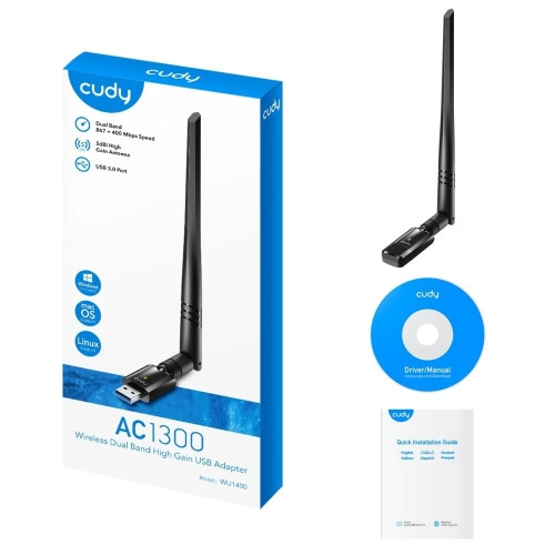 Мережева карта Wireless USB Wi-Fi Cudy WU1400 - зображення 6